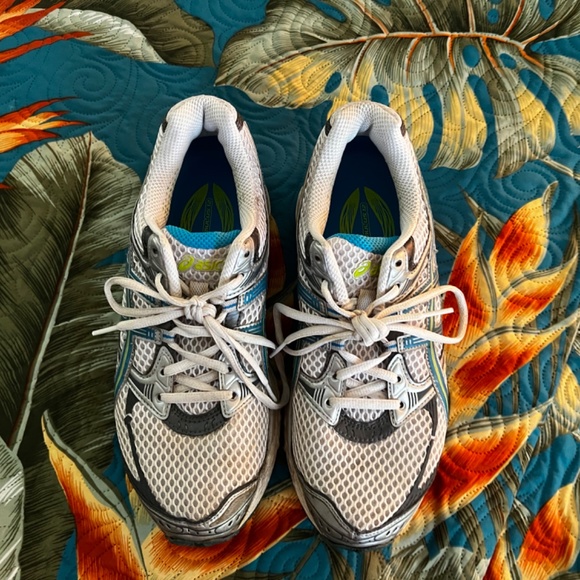 Asics Gel Cumulus 12 Running Shoes. White/Brilliant Blue/Lime W Size 10.5 - Picture 6 of 10